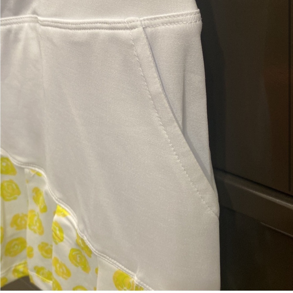 40Lime White Yellow Flower Flowy Tennis Skirt Size XS - Picture 2 of 4